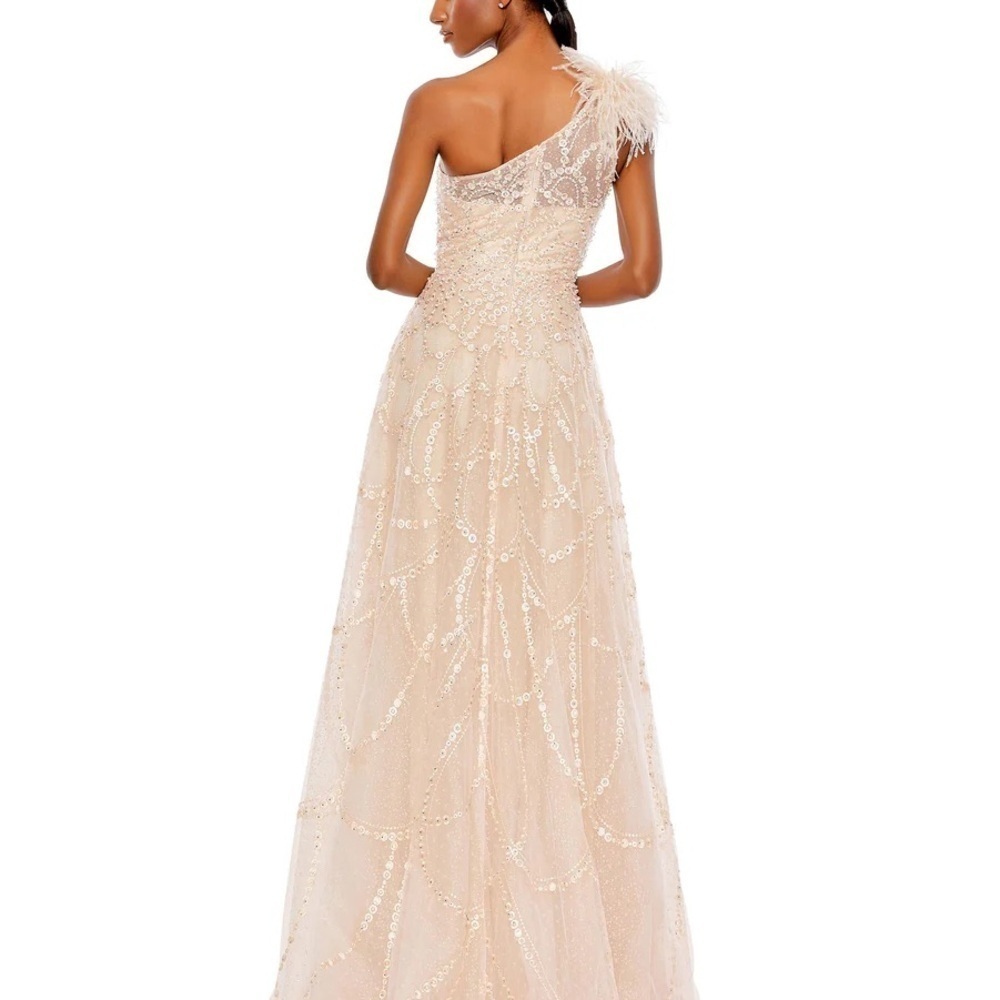Mac Duggal 20389 NWT EMBELLISHED ONE SHOULDER A LINE GOWN - Picture 2 of 11